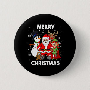 Frohe Weihnachten Weihnachten und Freunde Jungs Mä Button
