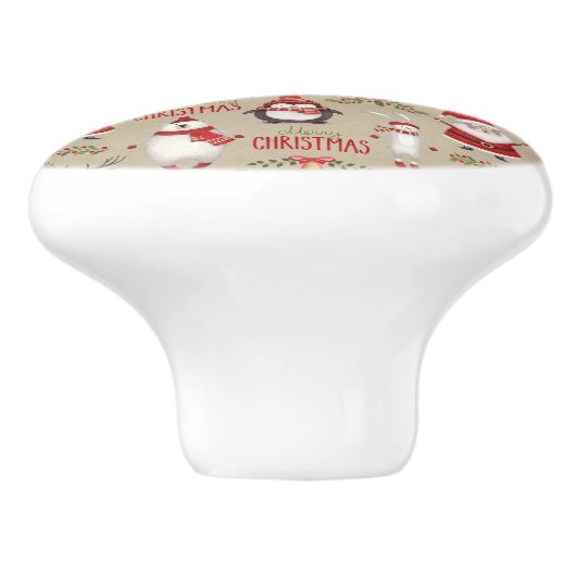 Frohe Weihnachten Weihnachten und Freunde Keramikknauf (Seitenansicht)