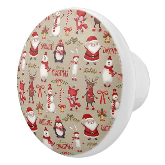 Frohe Weihnachten Weihnachten und Freunde Keramikknauf (Rechts)