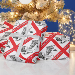 Frohe Weihnachten Weihnachten und Pferd Geschenkpapier