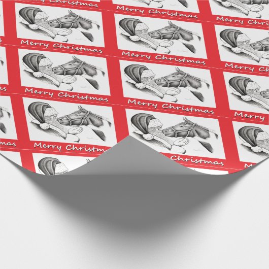 Frohe Weihnachten Weihnachten und Pferd Geschenkpapier (Ecke)