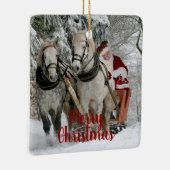 Frohe Weihnachten Weihnachten und Pferde Keramikornament (Rechts)