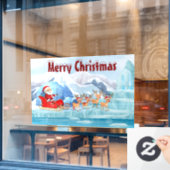 Frohe Weihnachten Weihnachten und Reindeer Fensteraufkleber (Café-Fenster)