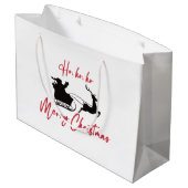 Frohe Weihnachten Weihnachten und Reindeer Große Geschenktüte (Rückseite Schrägansicht)