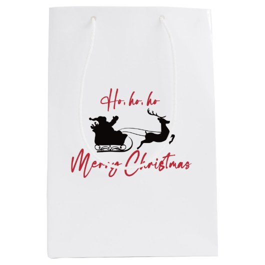 Frohe Weihnachten Weihnachten und Reindeer Mittlere Geschenktüte (Vorderseite)