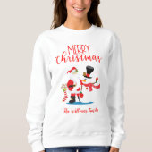 Frohe Weihnachten Weihnachten und Snowman Holiday Sweatshirt (Vorderseite)