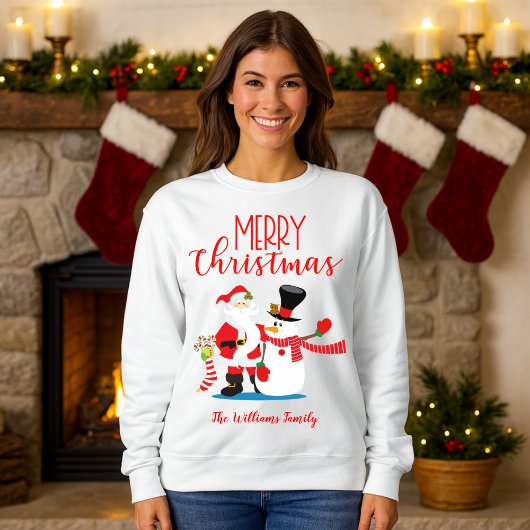 Frohe Weihnachten Weihnachten und Snowman Holiday Sweatshirt
