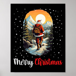 Frohe Weihnachten Weihnachten Wandern Trekking Ber Poster