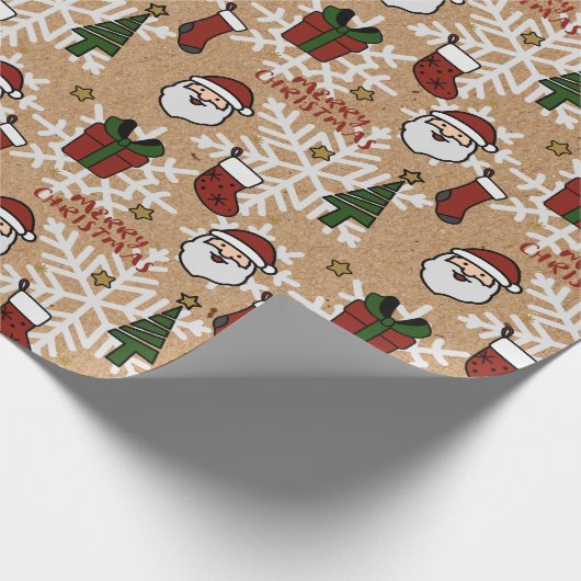 Frohe Weihnachten Weihnachten Weihnachten Kraft Br Geschenkpapier (Ecke)