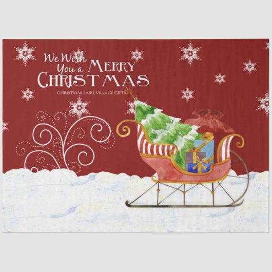 Frohe Weihnachten Weihnachten Weihnachten Schlitte Seidenpapier (Vorderseite)