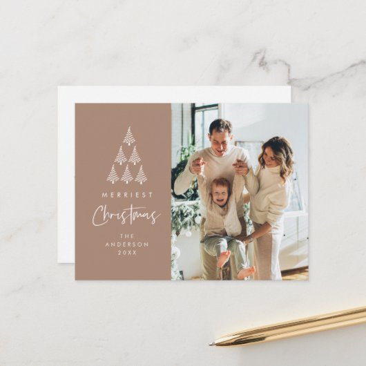 Frohe Weihnachten, Weihnachten, Weihnachten Tree F Postkarte (Vorderseite/Rückseite Beispiel)