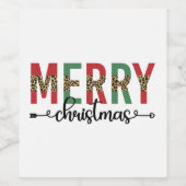 Frohe Weihnachten Weihnachten Weihnachten Weihnach Weinetikett (Einzelnes Label)