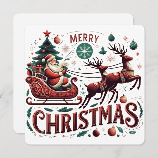 Frohe Weihnachten Weihnachten Weihnachtsfeier Einladung (Vorne/Hinten)