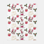 Frohe Weihnachten Weihnachten Weihnachtsmann gibt Fleecedecke (Vorderseite)