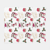 Frohe Weihnachten Weihnachten Weihnachtsmann gibt Fleecedecke (Vorderseite (Horizontal))