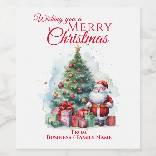 Frohe Weihnachten Weihnachten Weinetikett (Einzelnes Label)