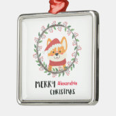 Frohe Weihnachten Weihnachten Welpe Personalize Ornament Aus Metall (Links)