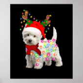 Frohe Weihnachten Weihnachten Westie Hund Reindeer Poster (Vorne)