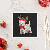 Frohe Weihnachten Weihnachten Westie Hund Reindeer Serviette (Beispiel)