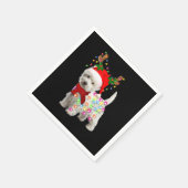 Frohe Weihnachten Weihnachten Westie Hund Reindeer Serviette (Ecke)