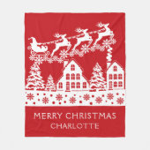 Frohe Weihnachten Weihnachten Winter Schneeflocken Fleecedecke (Vorderseite)