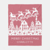 Frohe Weihnachten Weihnachten Winter Schneeflocken Fleecedecke (Vorderseite)