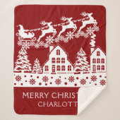 Frohe Weihnachten Weihnachten Winter Schneeflocken Sherpadecke (Vorderseite)