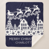 Frohe Weihnachten Weihnachten Winter Schneeflocken Sherpadecke (Vorderseite)