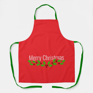 Frohe Weihnachten, weihnachtlich rot, Schürze