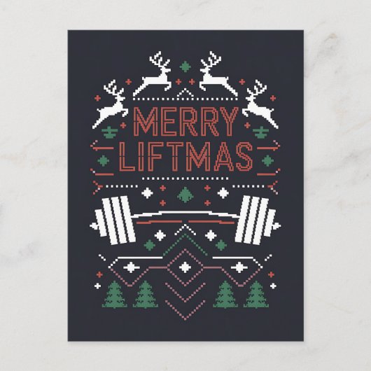 Frohe Weihnachten Weihnachts-Gym Santa Ugly Xmas Postkarte (Vorderseite)