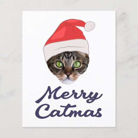 Frohe Weihnachten, Weihnachts-Katze Weihnachtsmann Flyer (Vorne)