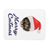 Frohe Weihnachten, Weihnachts-Katze Weihnachtsmann Magnet (Horizontal)