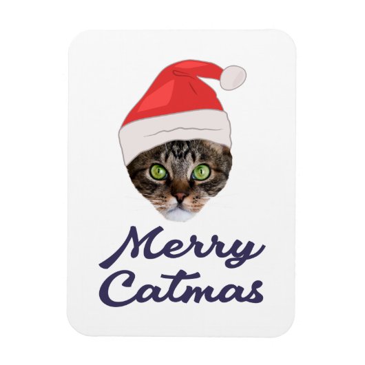 Frohe Weihnachten, Weihnachts-Katze Weihnachtsmann Magnet (Vertikal)