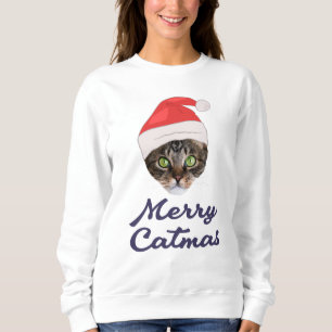 Frohe Weihnachten, Weihnachts-Katze Weihnachtsmann Sweatshirt