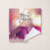 Frohe Weihnachten, Weihnachts-Ornamente Balls Badhandtuch Set (Waschlappen)
