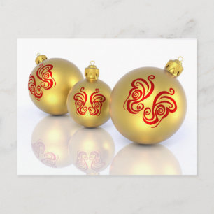 Frohe Weihnachten, Weihnachtsbällchen Feiertagspostkarte