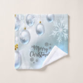 Frohe Weihnachten, Weihnachtsbälle Badhandtuch Set (Waschlappen)