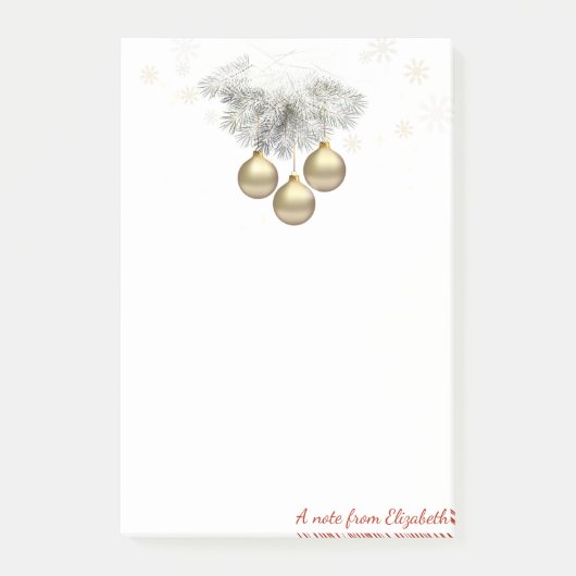 Frohe Weihnachten, Weihnachtsbälle Personalisiert Post-it Klebezettel (Vorderseite)