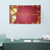 Frohe Weihnachten, Weihnachtsbälle, rot Banner (Messeveranstaltung)