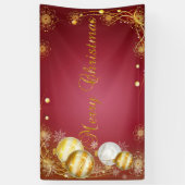 Frohe Weihnachten, Weihnachtsbälle, rot Banner (Vertikal)