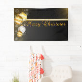 Frohe Weihnachten, Weihnachtsbälle, schwarz Banner (Insitu)