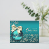 Frohe Weihnachten. Weihnachtsbauble Feiertagspostkarte (Stehend Vorderseite)