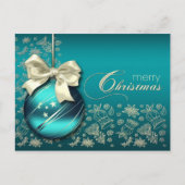 Frohe Weihnachten. Weihnachtsbauble Feiertagspostkarte (Vorderseite)