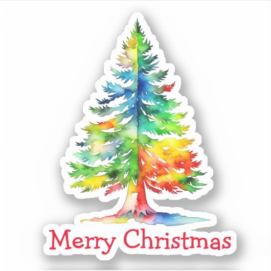Frohe Weihnachten Weihnachtsbaum Aufkleber (Vorderseite)