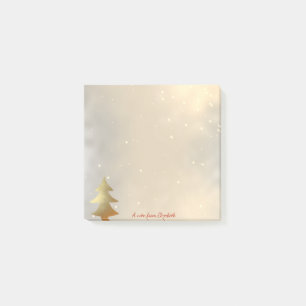 Frohe Weihnachten, Weihnachtsbaum aus Gold - Perso Post-it Klebezettel