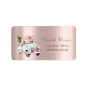 Frohe Weihnachten, Weihnachtsbaum, Blue Car Rose G Adressaufkleber (Vorne)