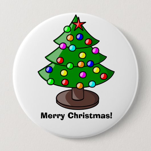 "Frohe Weihnachten" Weihnachtsbaum Button (Vorderseite)