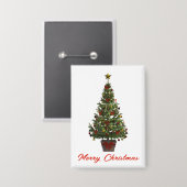 Frohe Weihnachten. Weihnachtsbaum Button (Vorderseite/Rückseite)