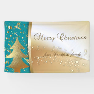 Frohe Weihnachten , Weihnachtsbaum , Falsches Gold Banner