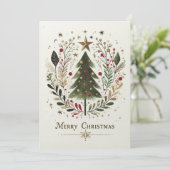 Frohe Weihnachten Weihnachtsbaum Familie (Stehend Vorderseite)